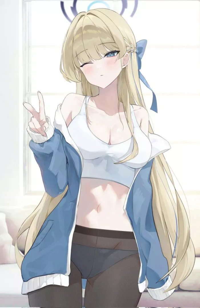 Cute perky waifu