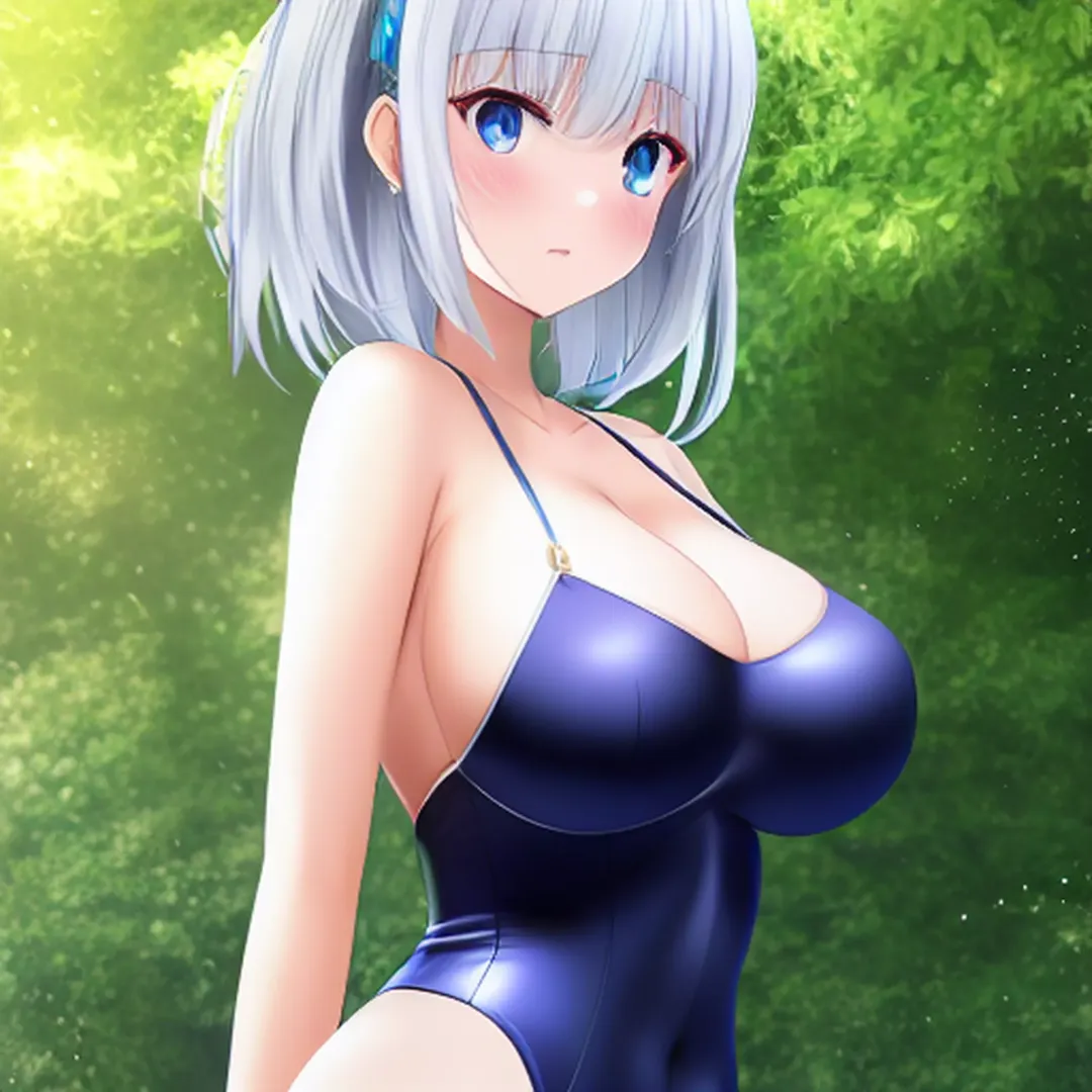 Cute waifu in swimsuit [original]