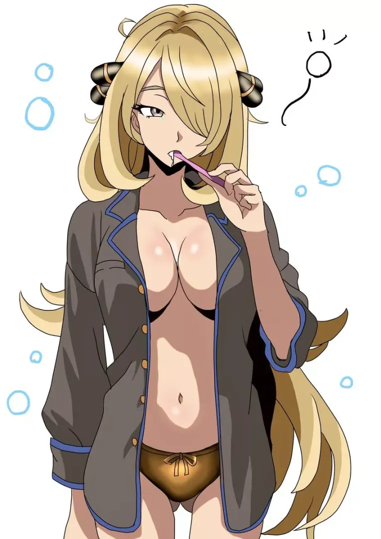 Cynthia Brushing Her Teeth