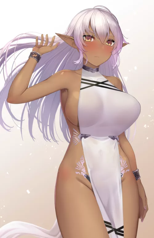 Dark elf in dress [Original]