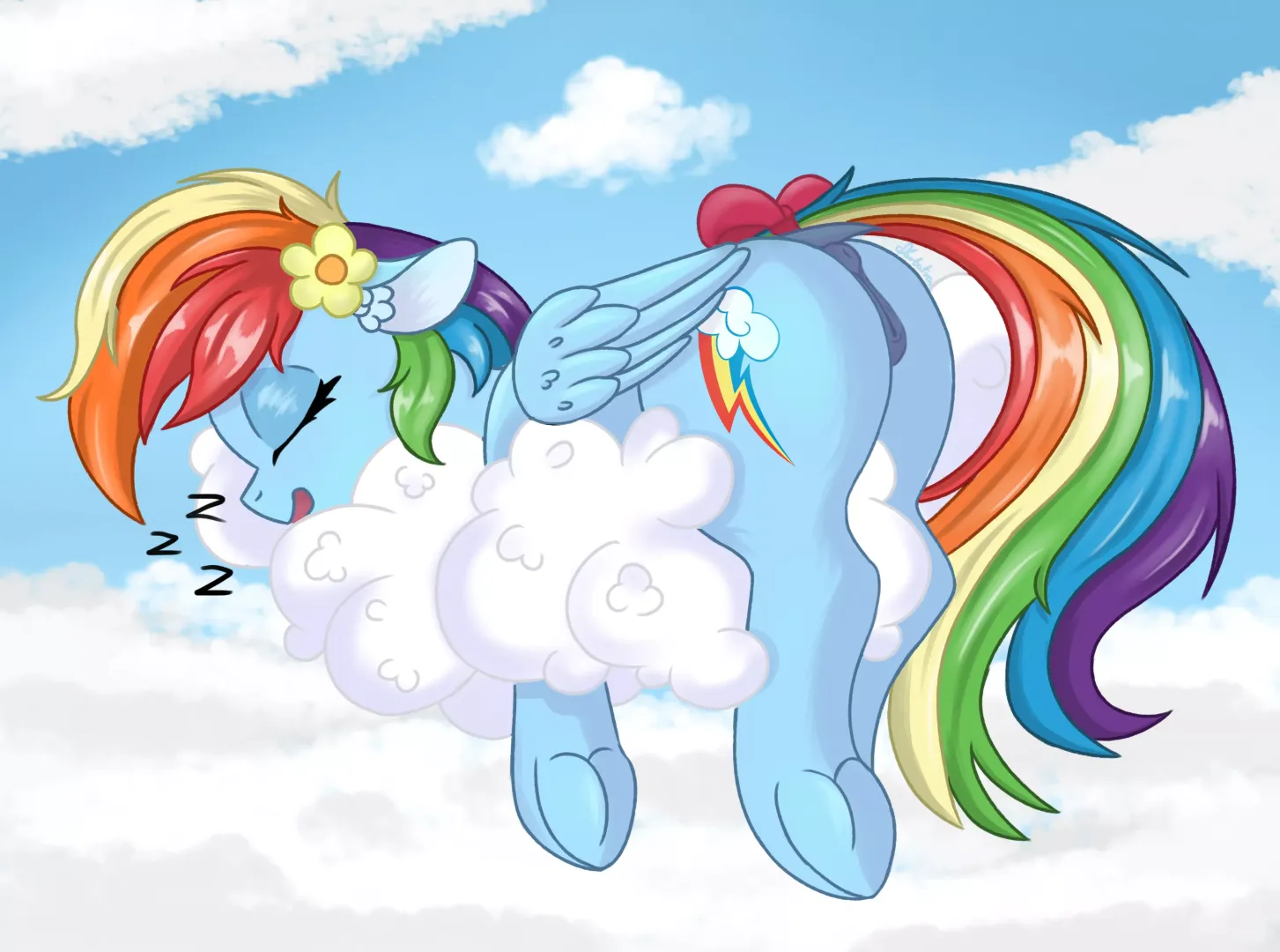 Dashie taking her beauty sleep. Art by me