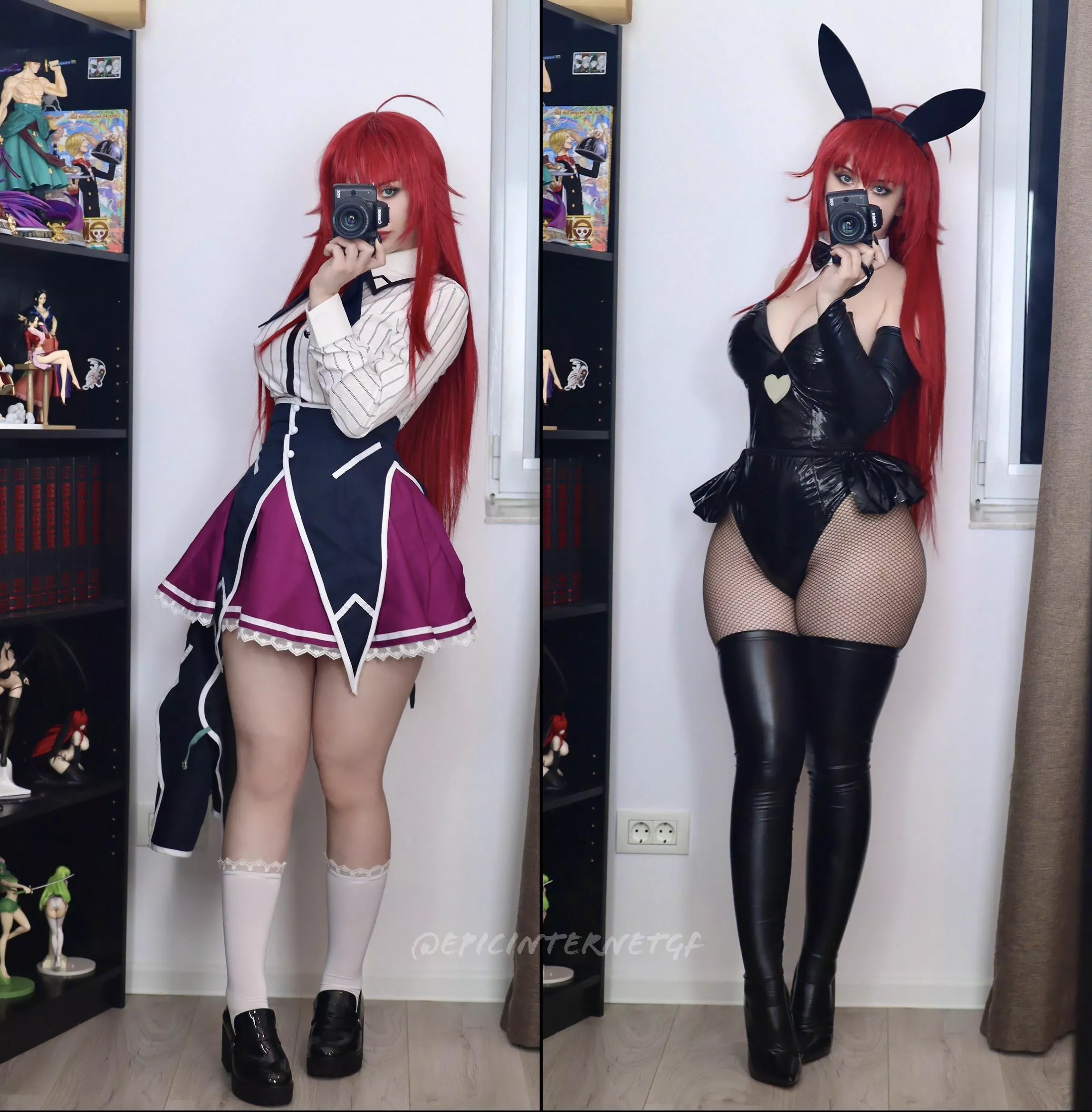 did a Rias Gremory bunny cosplay for Easter!