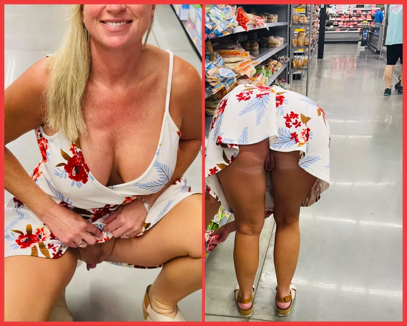 Did some shopping, stock boy was very helpful, seems everything I needed was on the bottom shelf😜😊(F)💋💋