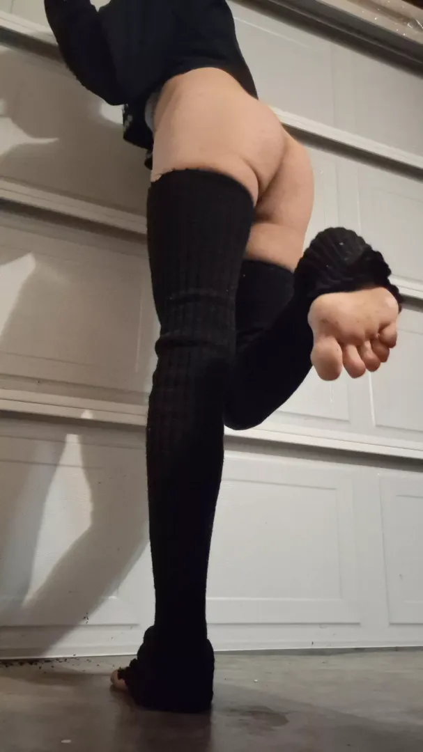 Dirty garage feet