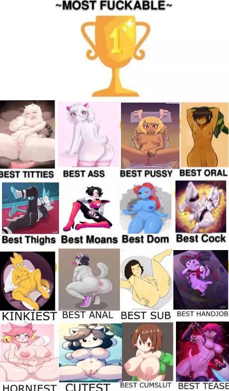[Discussion] Anything Goes! Who Is Most Fuckable?