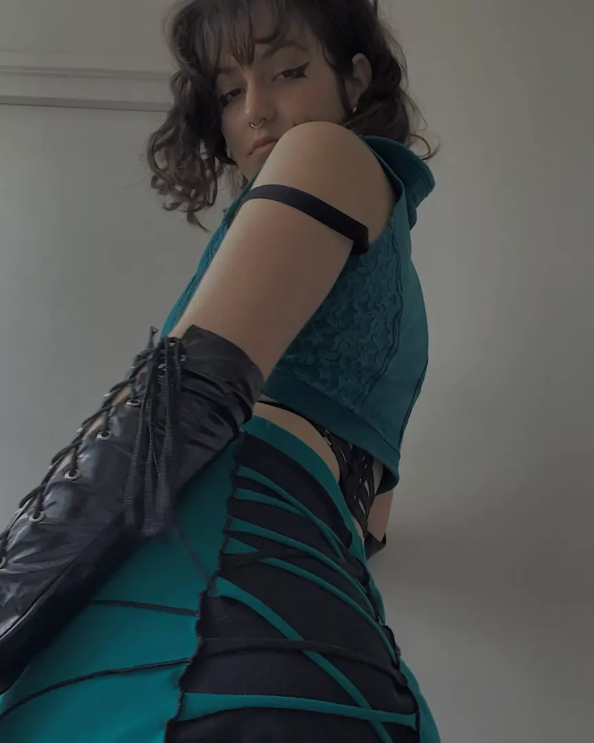 Do u guys like my mini skirt and dominatrix gloves combo ?
