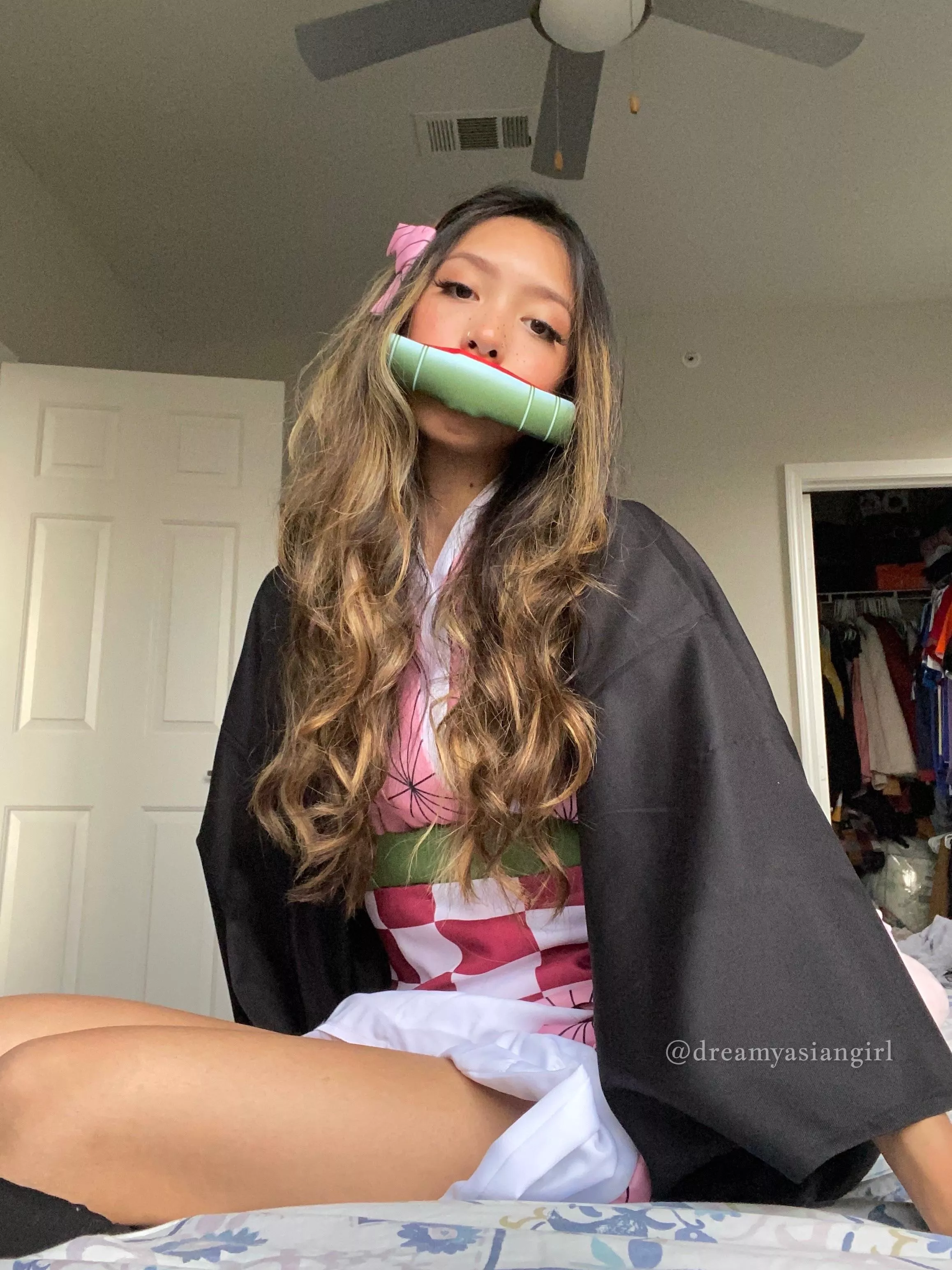 Do you like Anime girls? Enjoy my Nezuko Cosplay~ (go wild with your imagination! :)