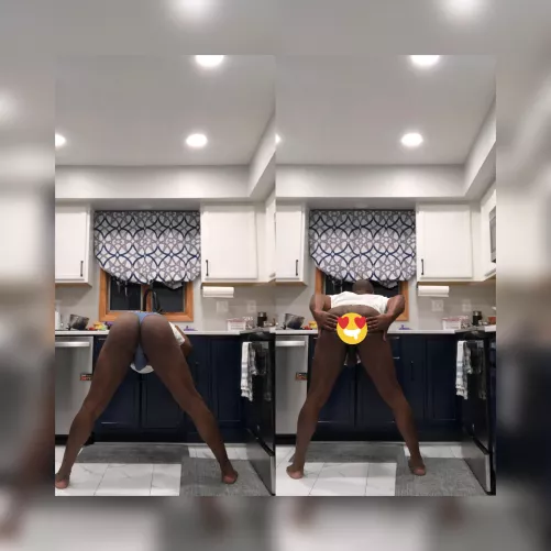 Do you like me bent over in a thong or no thong cheeks spread?