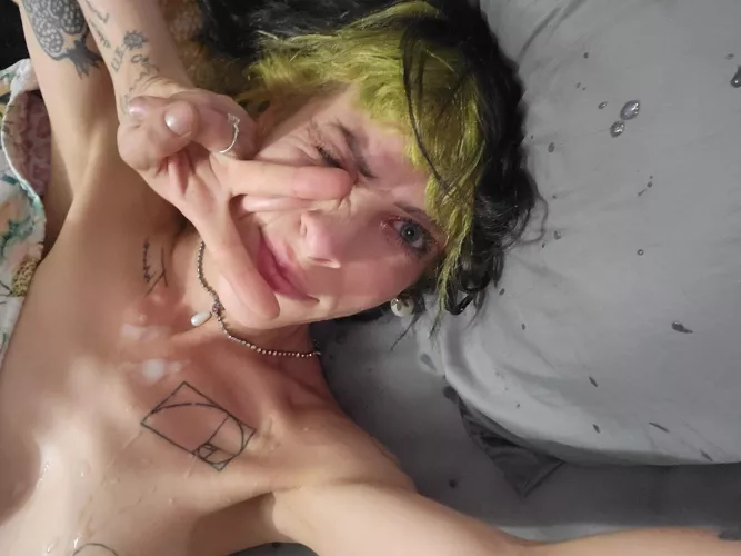 Do you think I look cute covered in cum