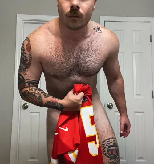 Do you want to watch some football or kneel in front of me with a mouthful of this cock? 