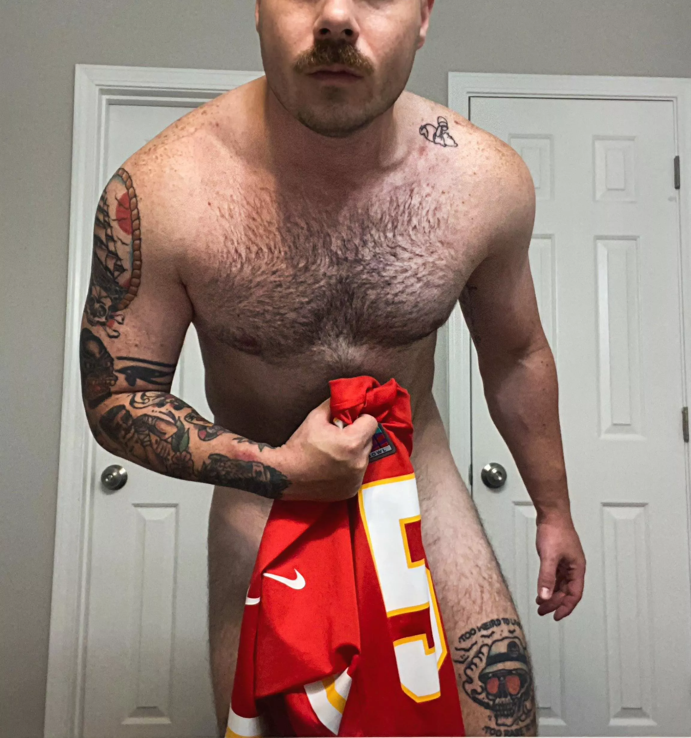 Do you want to watch some football or kneel in front of me with a mouthful of this cock? 