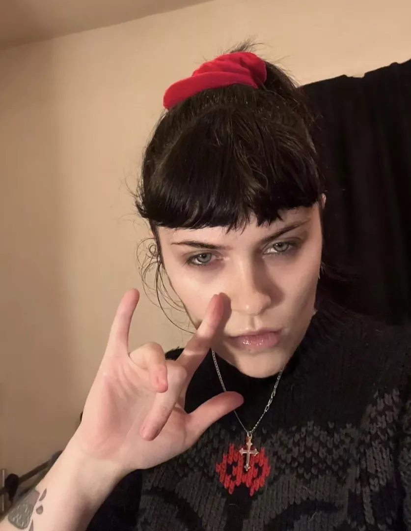 Dominatrix with bangs.