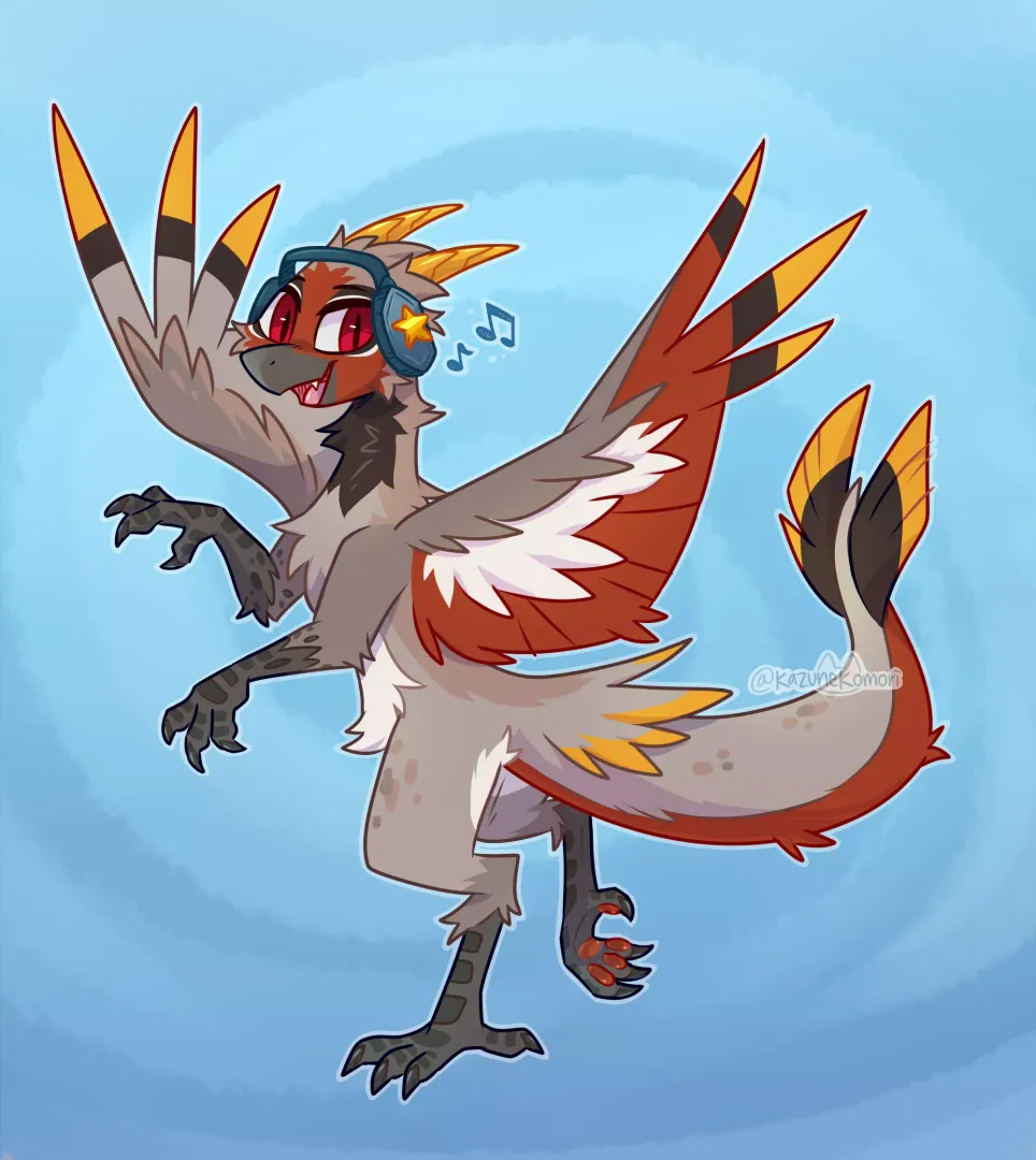 Dragon birb!! 🐉🐦 Recent fluffy dragon commission