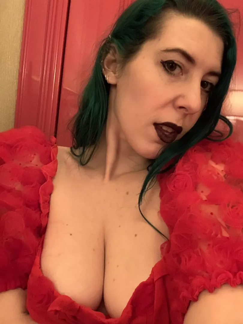 Draped in red roses