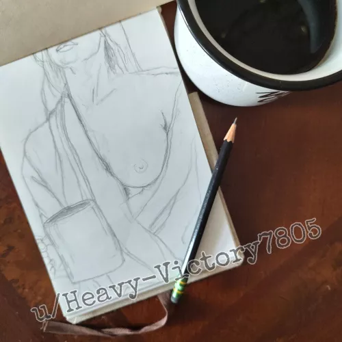 Drawing u/vitis_vinifera_ reminded me that I don't like drawing draped fabric. That's probably why I prefer nude models. 😂