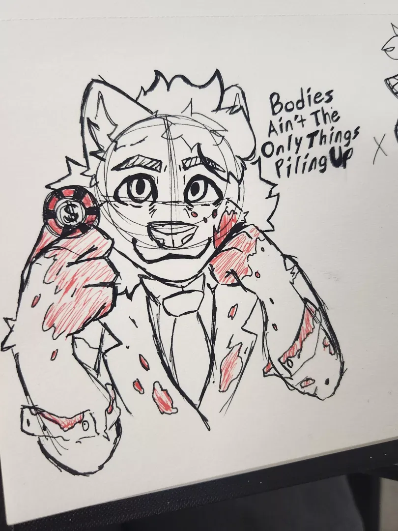 Drawings I drew in school today. NSFW for blood