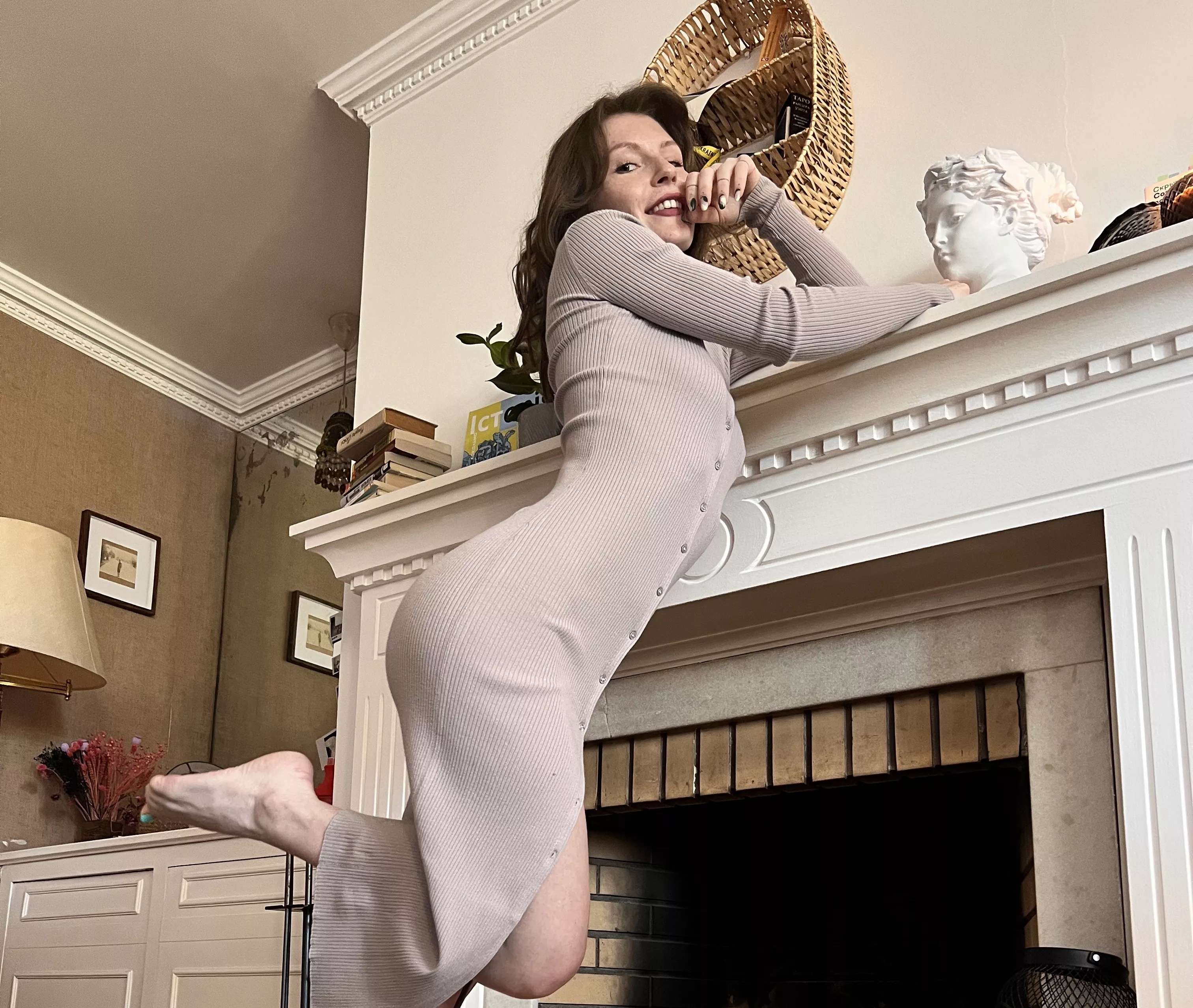 Dressed in this tight dress for better mood