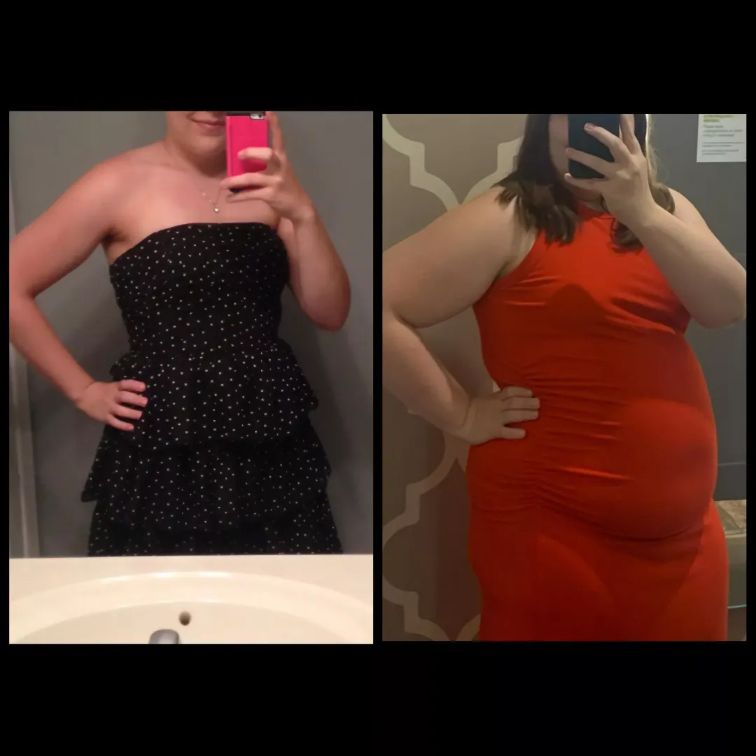 Dresses fit a little different now than 90 pounds ago 😏