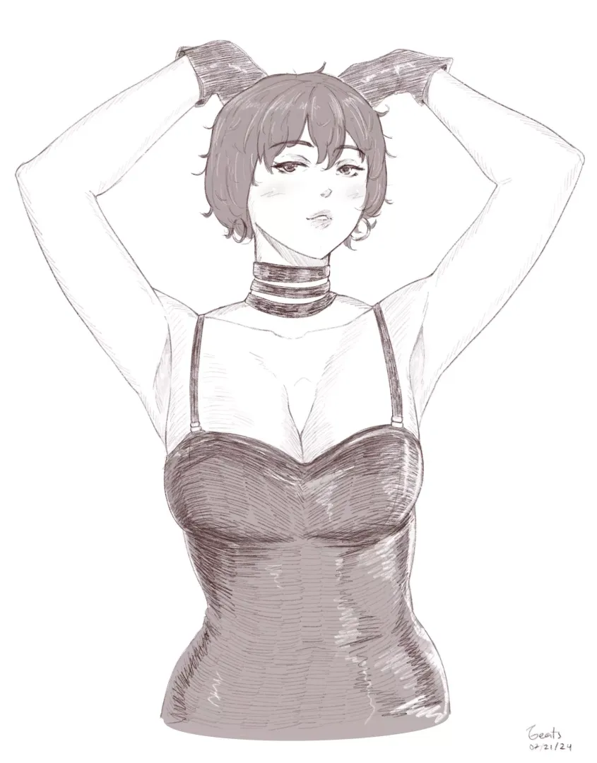 Drew my OC IV in latex after starting my kink journey!