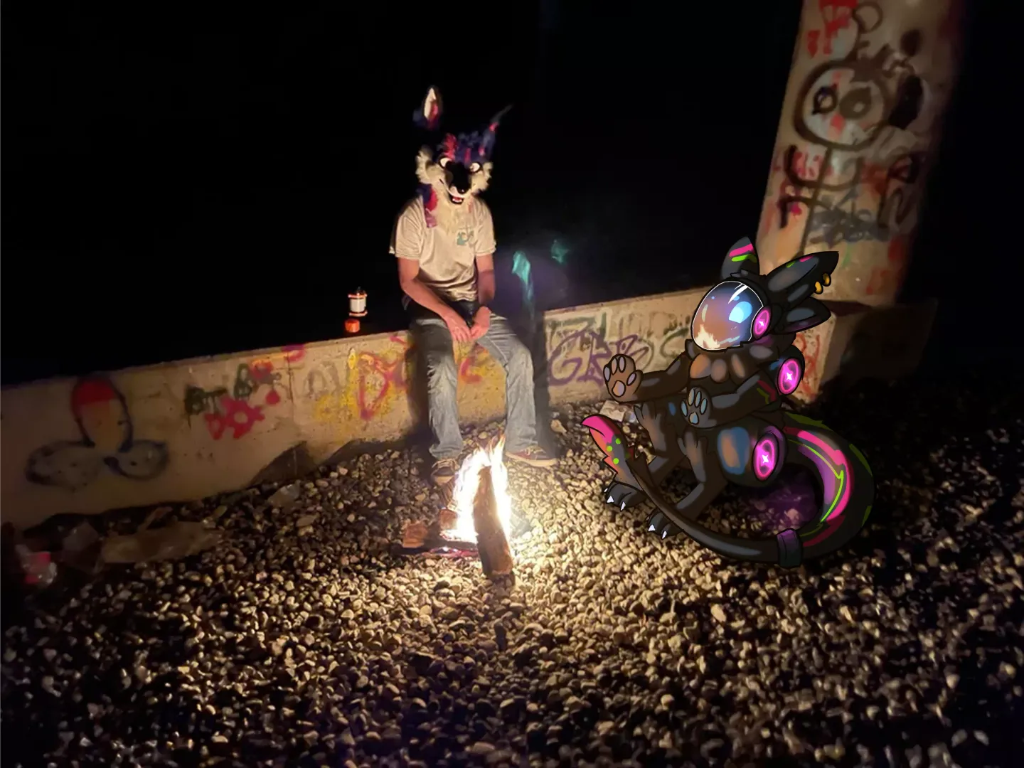 drew myself joining u/AnimusFoxx at the fire