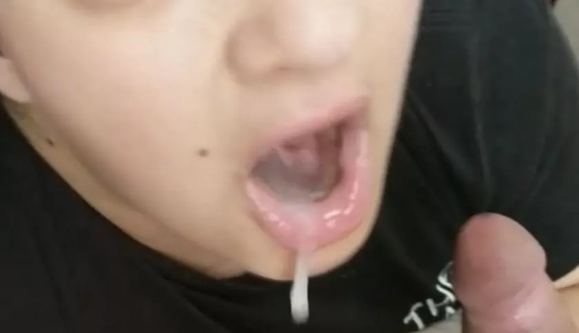 Dripping his cum out of my mouth