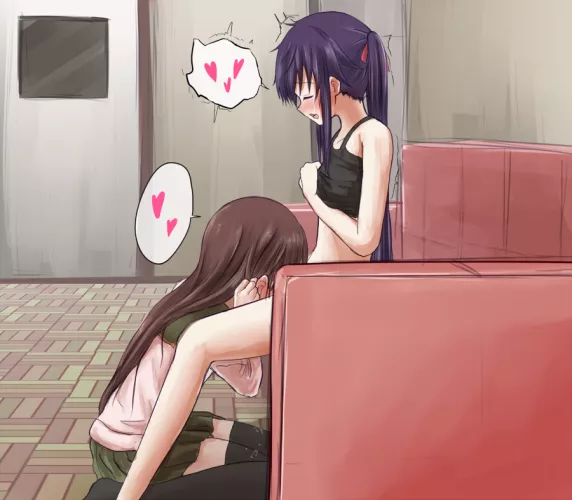 Dripping onto her thighs. [Gakkougurashi]