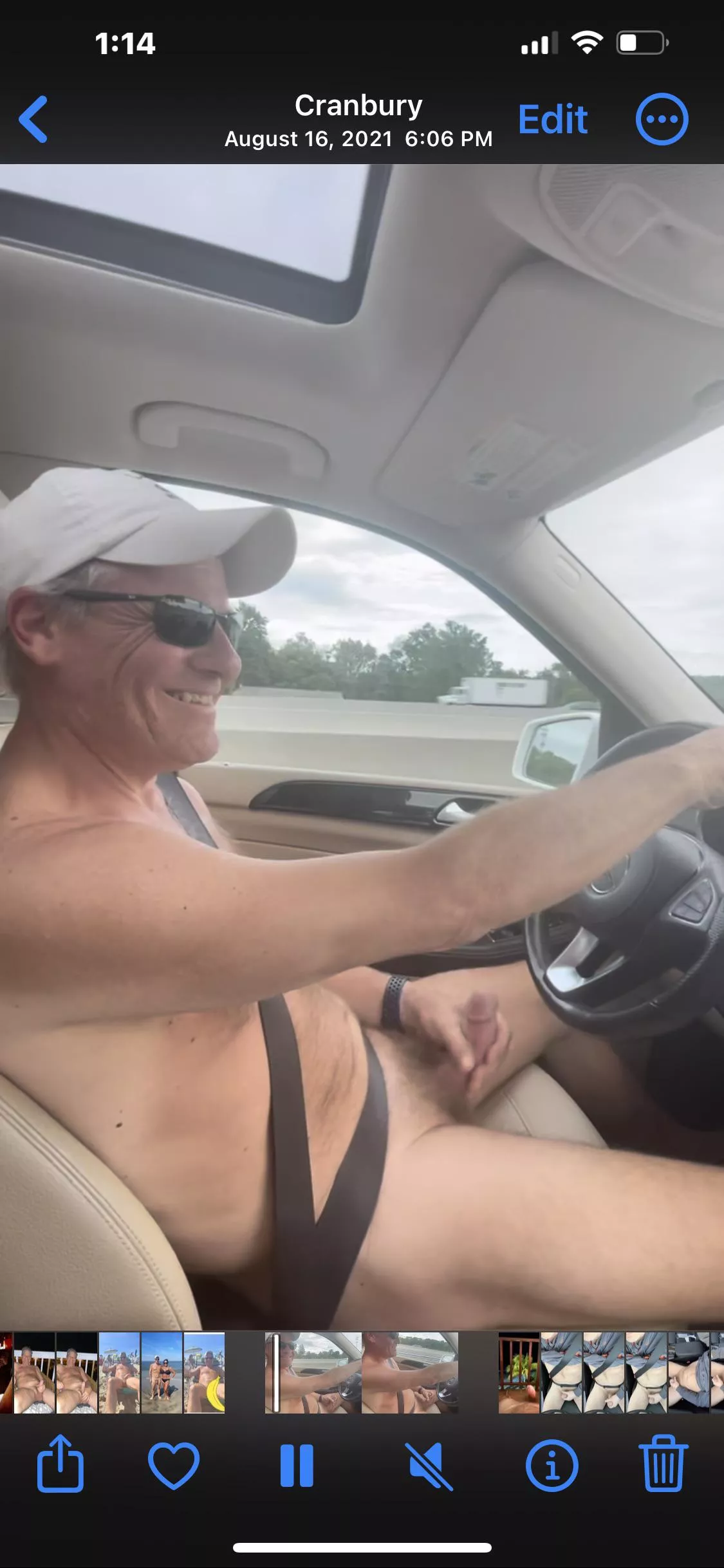 Driving naked in public