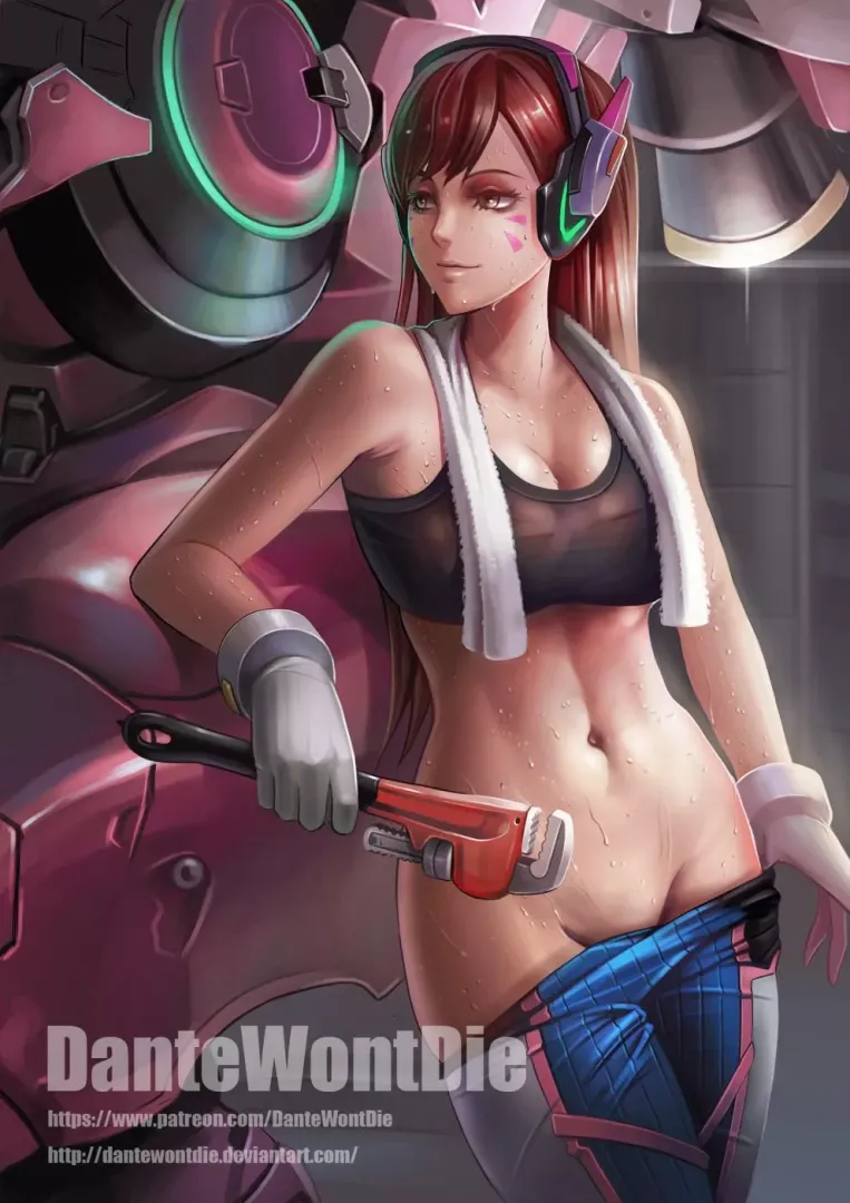D.Va doing some repairs