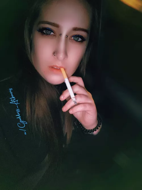 Early morning smoke in the car.
