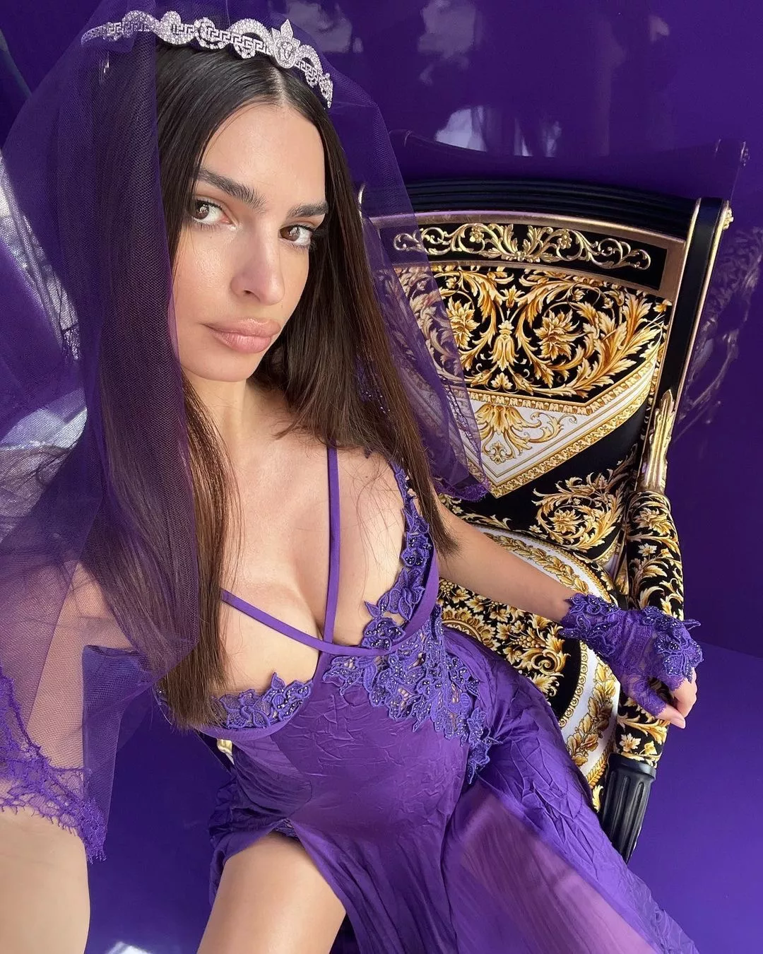 Emily Ratajkowski and Versace showing out