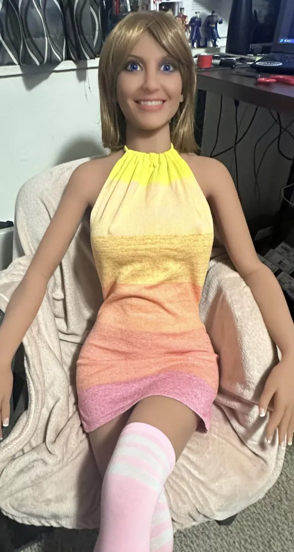 Emma is ready for her date with me and the wife tonight. Gonna be fun! 😈