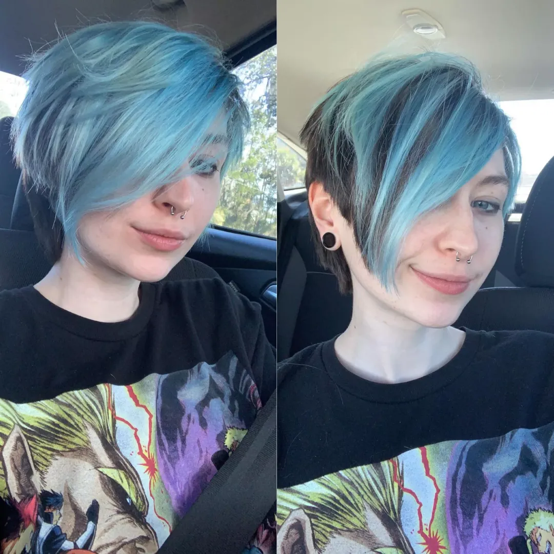 emo boi got a hair chop 💙