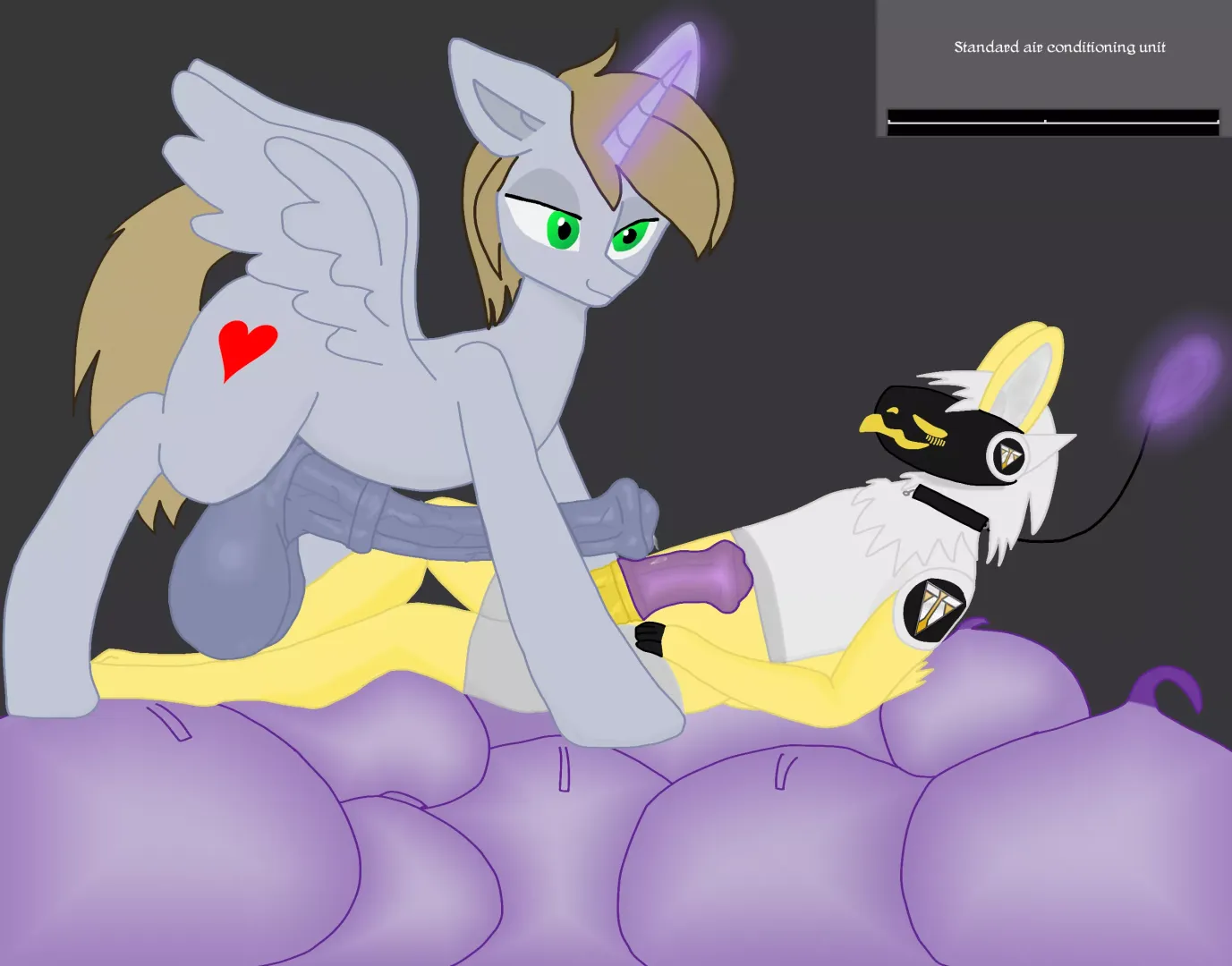 Emperor Bigpip with a protogen on filled condoms (OC)