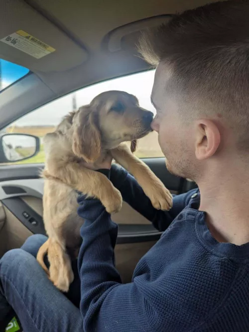 Enjoy a picture of my dog and me :)