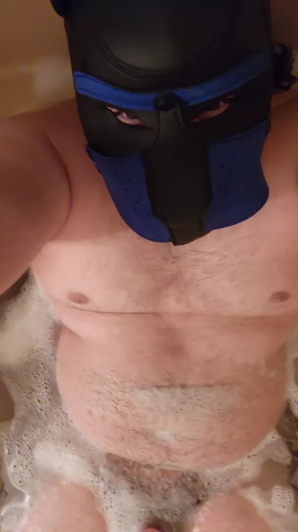 Enjoying a nice soak in the tub