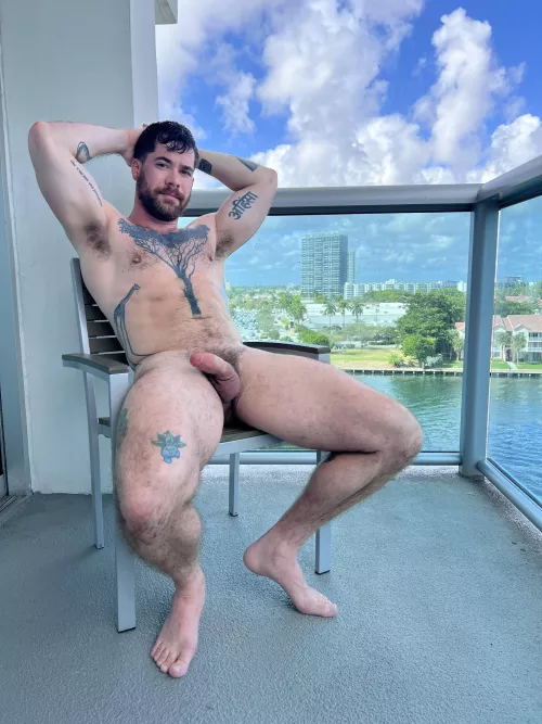 Enjoying some nude balcony time 😈
