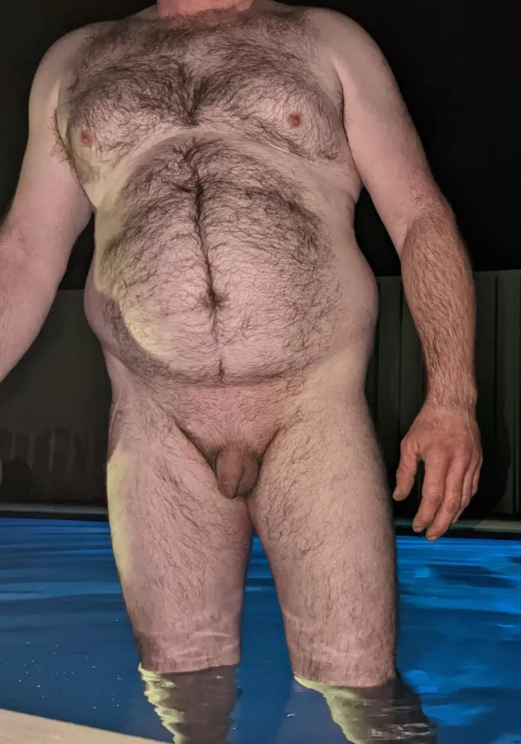 Enjoying the pool.