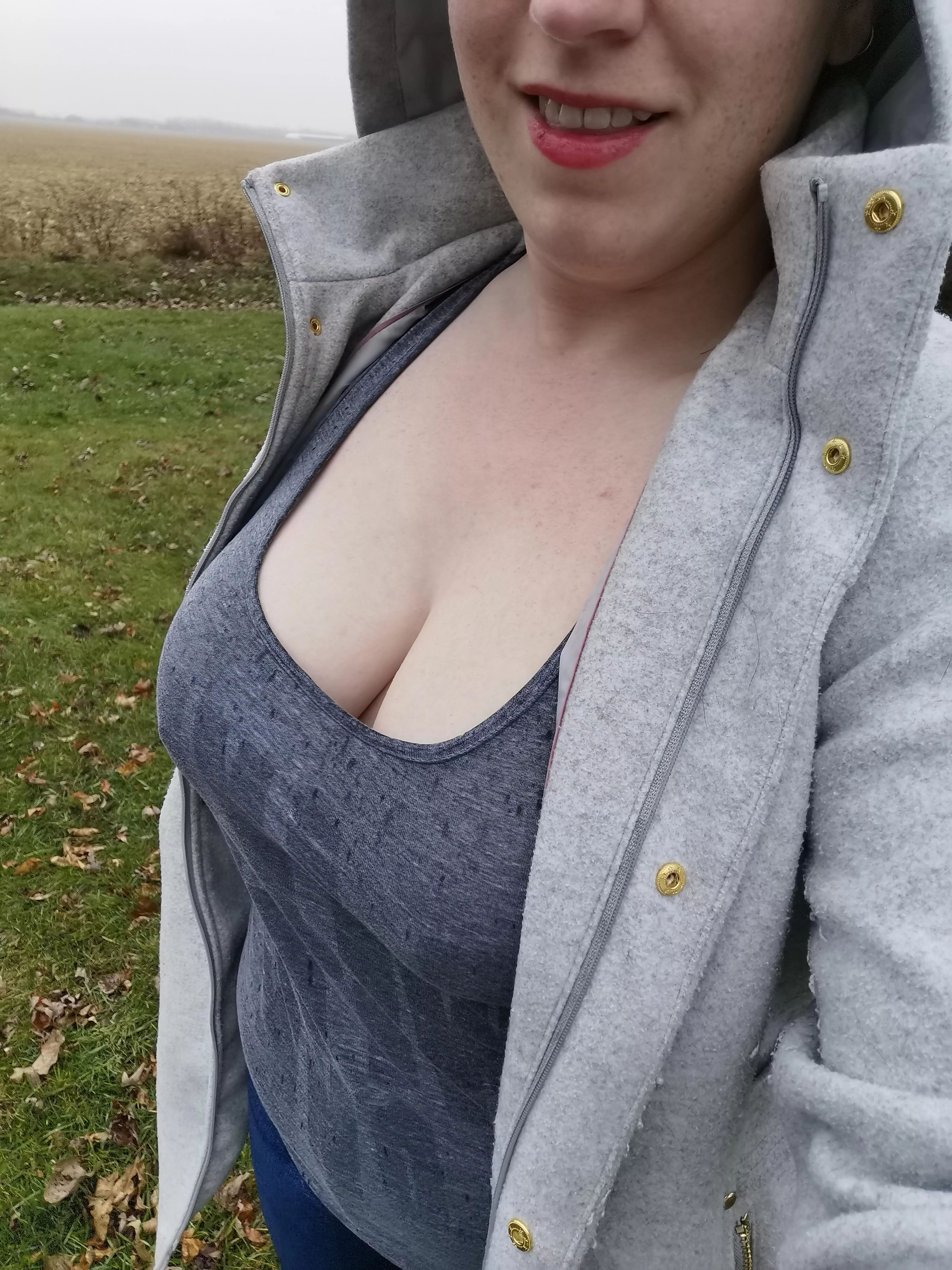 Enjoying the rain on my walk