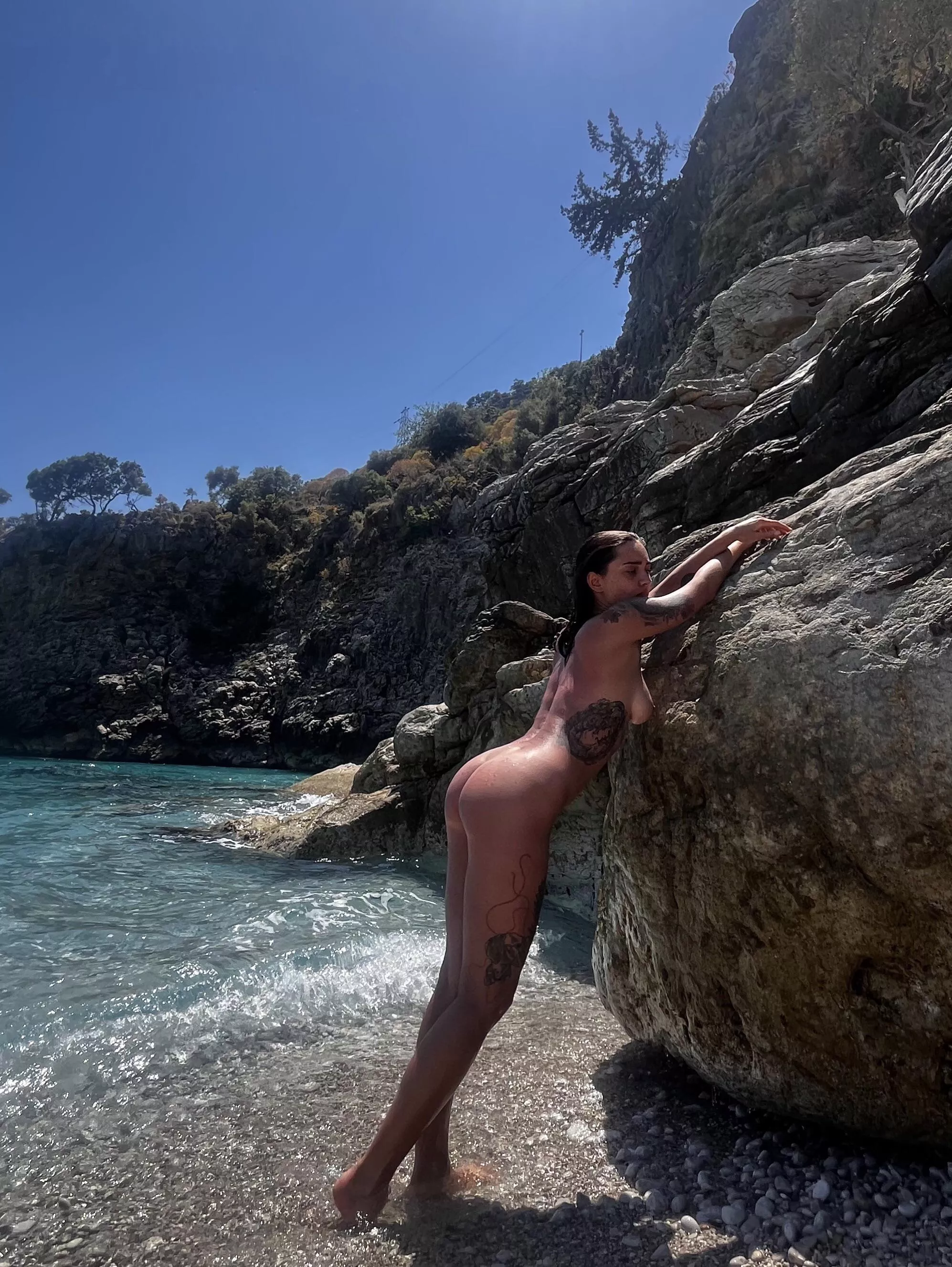 enjoying time on the wild beach