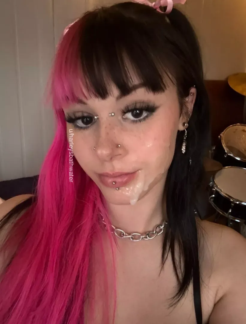 Every girl looks better with a load on her face