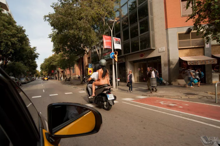 Everyone loves to see a nude girl motorbiking..
