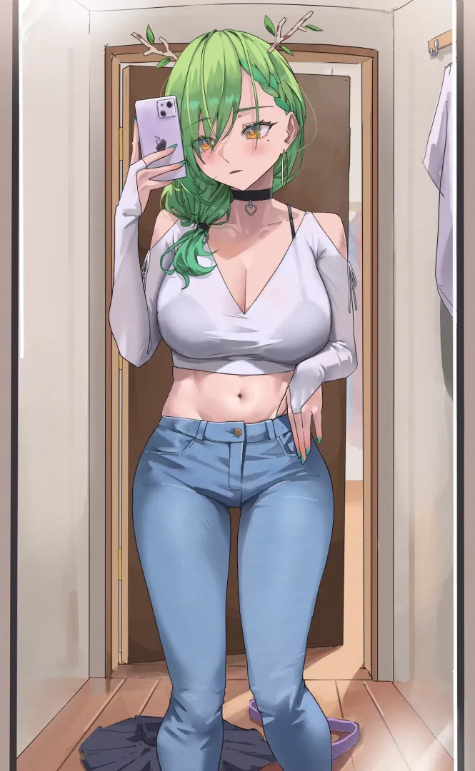 Fauna taking a selfie [Hololive / VTuber]