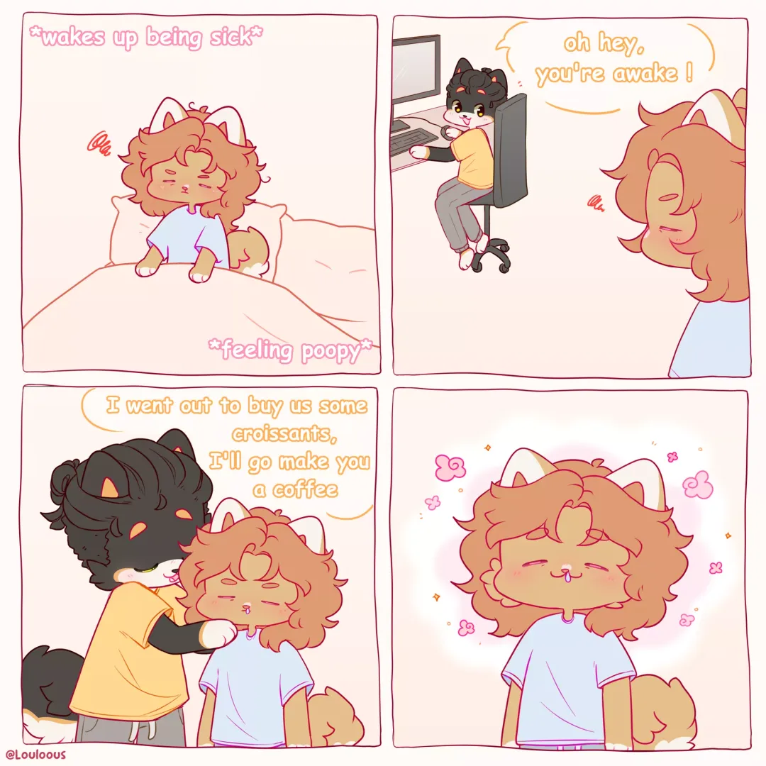 Feeling a bit better already ☕️💕 comic by myself @Louloous ✌