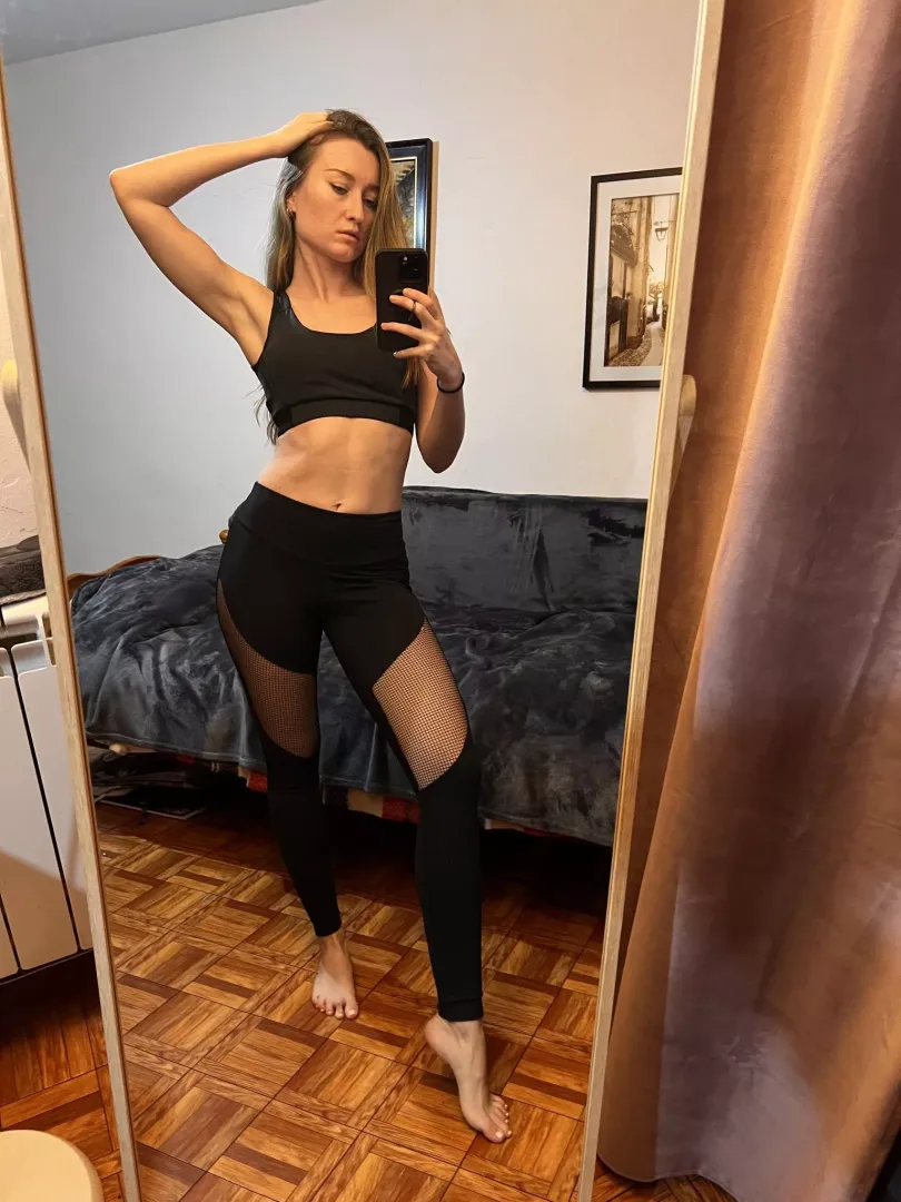 Feeling flexible and fabulous in my new yoga pants!