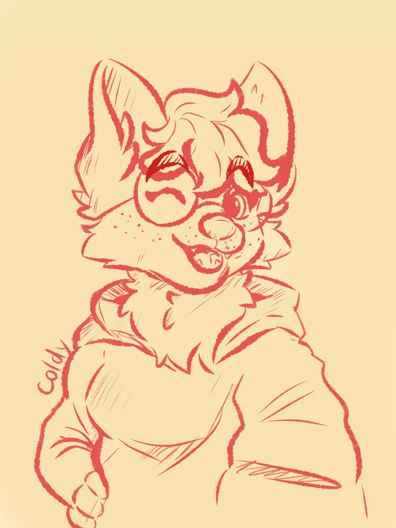 Feeling good and sketchy today, have a dog girl sketch :3 (art by me, @HeyitsColdy)