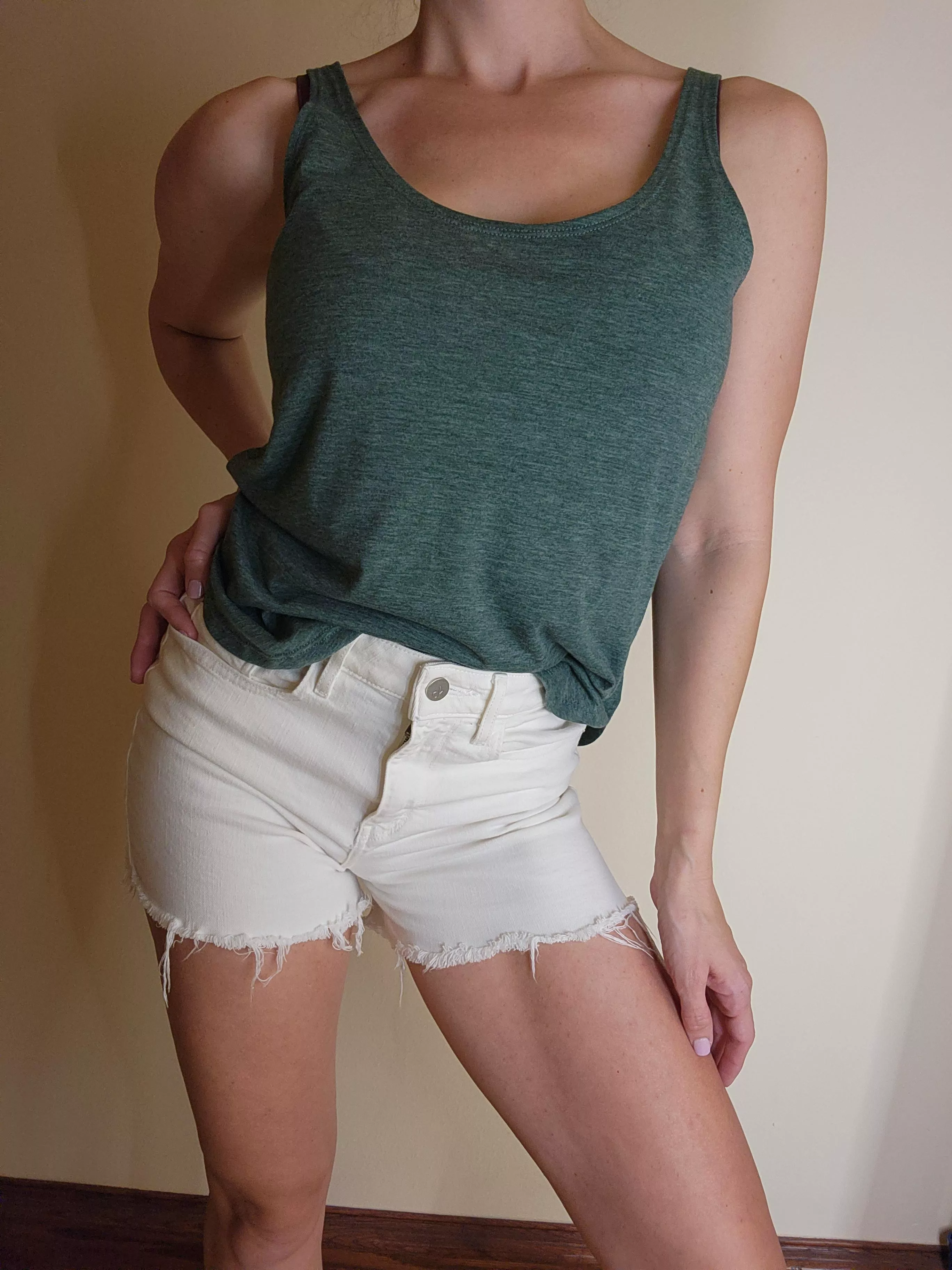 Feeling springy in these cutoffs.