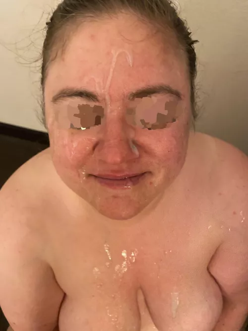 First ever double facial, hubby enjoys seeing me covered and wants me to take more loads