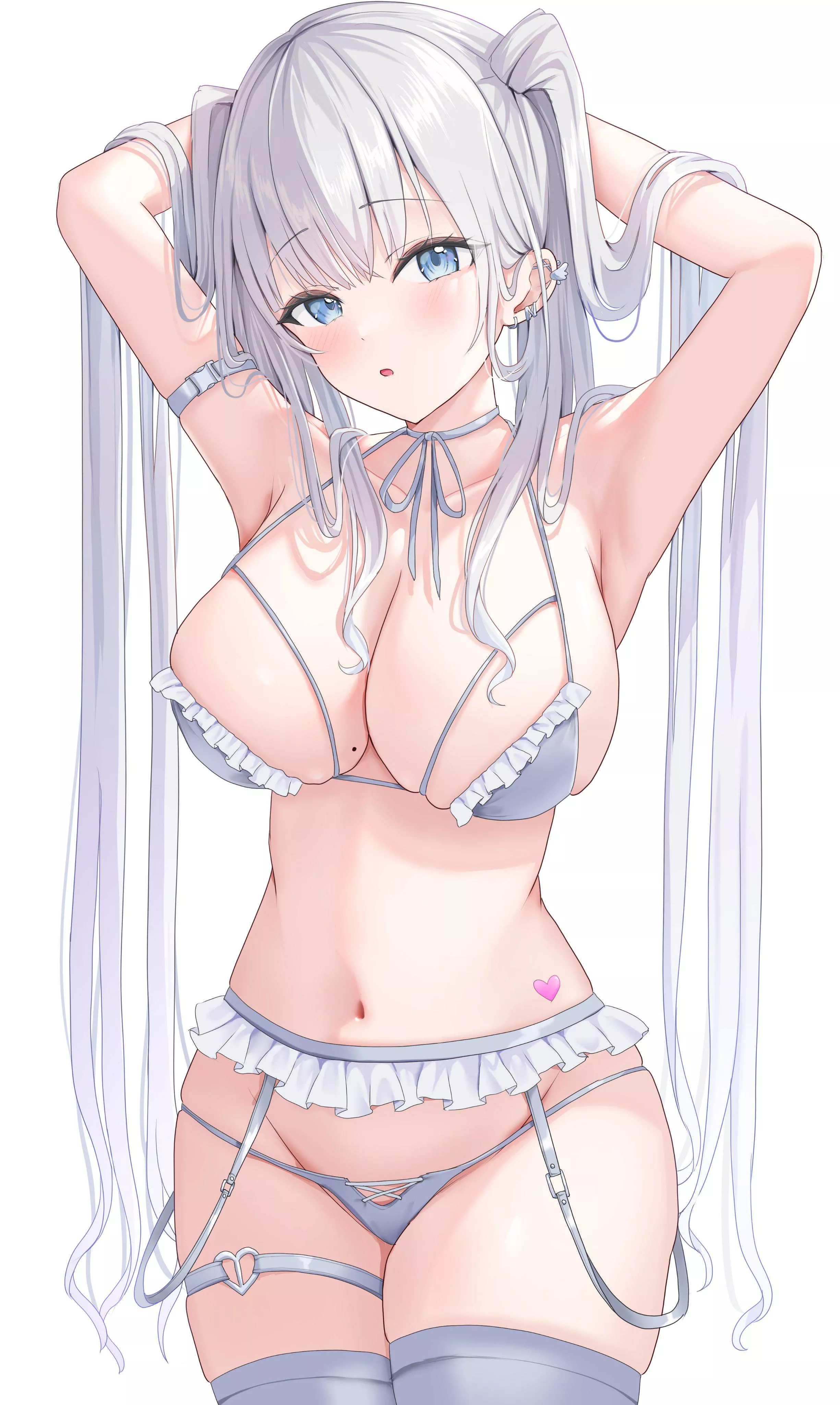 Fixing up her hair