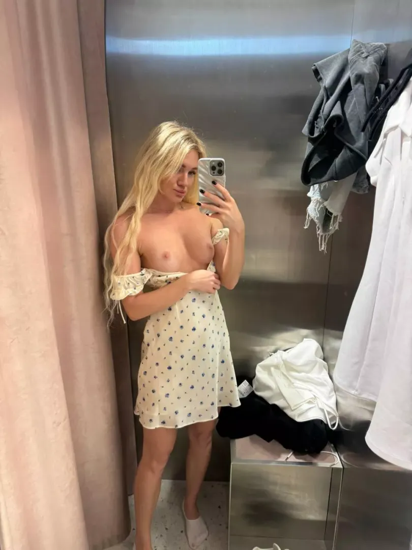 flirting with older men in the changing rooms, hopefully one of them is taking me home.