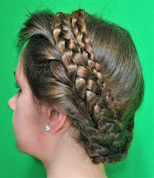 folk Hungarian hairstyle with braid